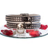SiaLinda: Halsband echtes Elch Leder mit Strass weiss schwarz, gr. O-Ring, 20mm breit - SiaLinda.com